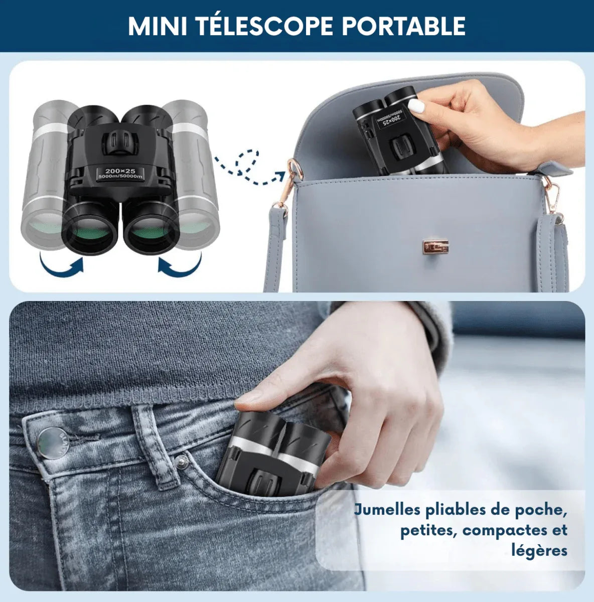 Minijumelles randonnée pliant longue portée de 2000M - Rondor