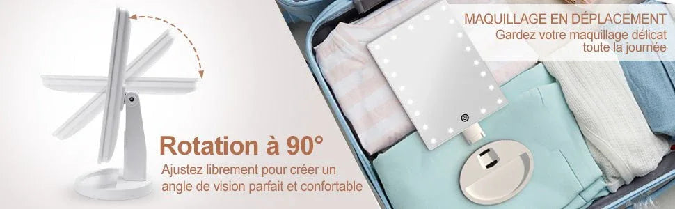 Miroir de Maquillage Lumineux - Coiffeuse de Maquillage à LED - Rondor
