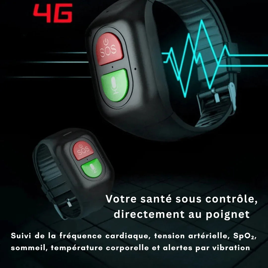 Montre GPS Intelligente pour Seniors – Traceur SOS 4G, Suivi Santé & Alertes d’Urgence - Rondor