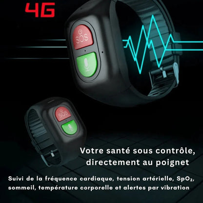Montre GPS Intelligente pour Seniors – Traceur SOS 4G, Suivi Santé & Alertes d’Urgence - Rondor