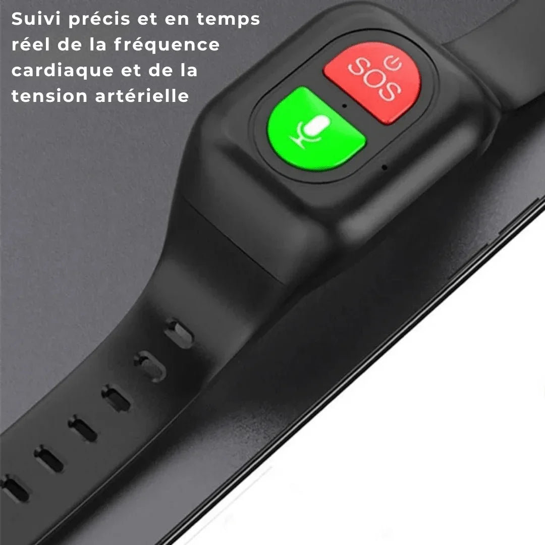 Montre GPS Intelligente pour Seniors – Traceur SOS 4G, Suivi Santé & Alertes d’Urgence - Rondor