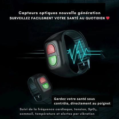 Montre GPS Intelligente pour Seniors – Traceur SOS 4G, Suivi Santé & Alertes d’Urgence - Rondor