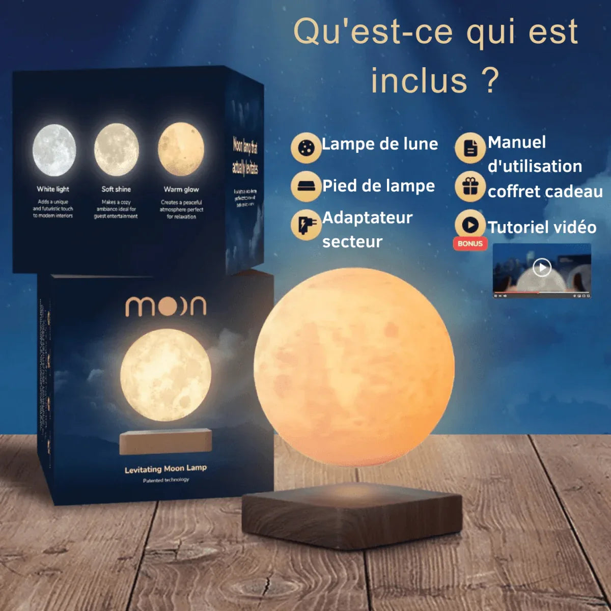 MOONFLOAT™ – Lampe Lune Flottante à Lévitation Magnétique - Rondor