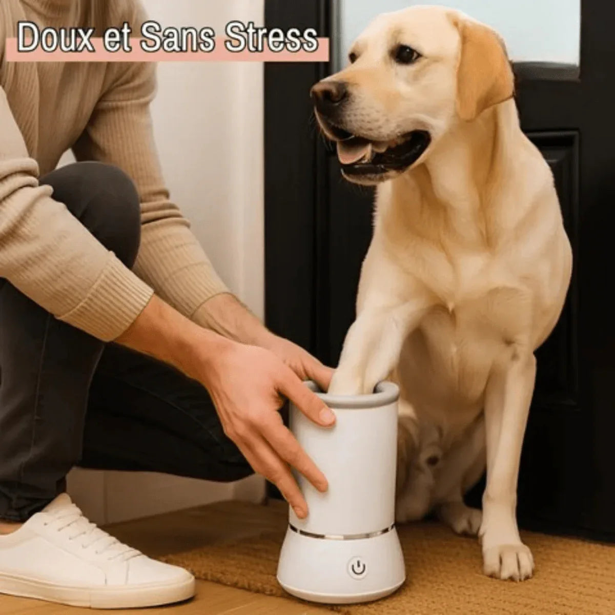 Nettoyeur de Pattes pour Chien (ou Chat) - Automatique (Câble USB Fourni) | JuJuCleanPawsAuto™ - Rondor