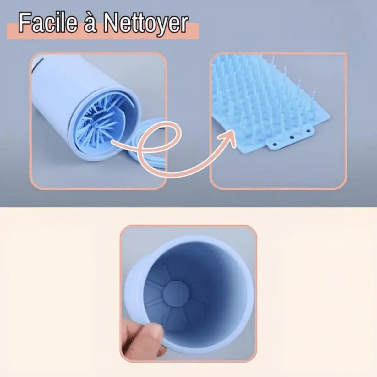Nettoyeur de Pattes pour Chien (ou Chat) - Automatique (Câble USB Fourni) | JuJuCleanPawsAuto™ - Rondor