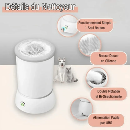 Nettoyeur de Pattes pour Chien (ou Chat) - Automatique (Câble USB Fourni) | JuJuCleanPawsAuto™ - Rondor