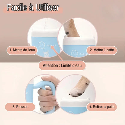 Nettoyeur de Pattes pour Chien (ou Chat) - Rotation Semi Automatique | JuJuCleanPawsSpin™ - Rondor
