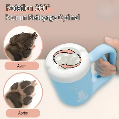 Nettoyeur de Pattes pour Chien (ou Chat) - Rotation Semi Automatique | JuJuCleanPawsSpin™ - Rondor
