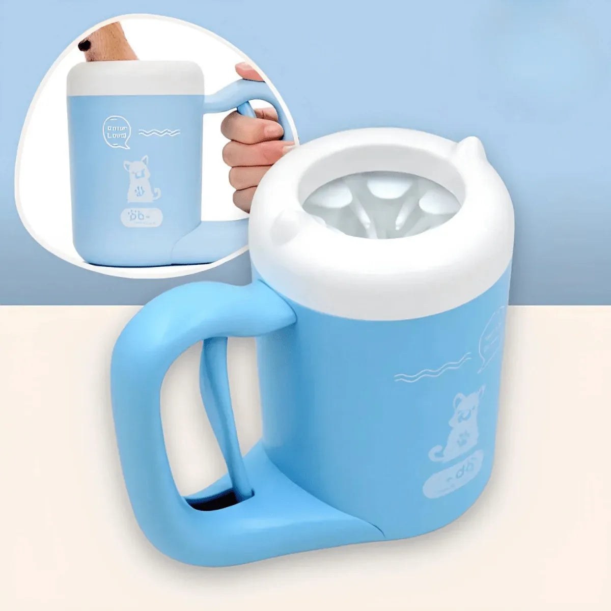 Nettoyeur de Pattes pour Chien (ou Chat) - Rotation Semi Automatique | JuJuCleanPawsSpin™ - Rondor