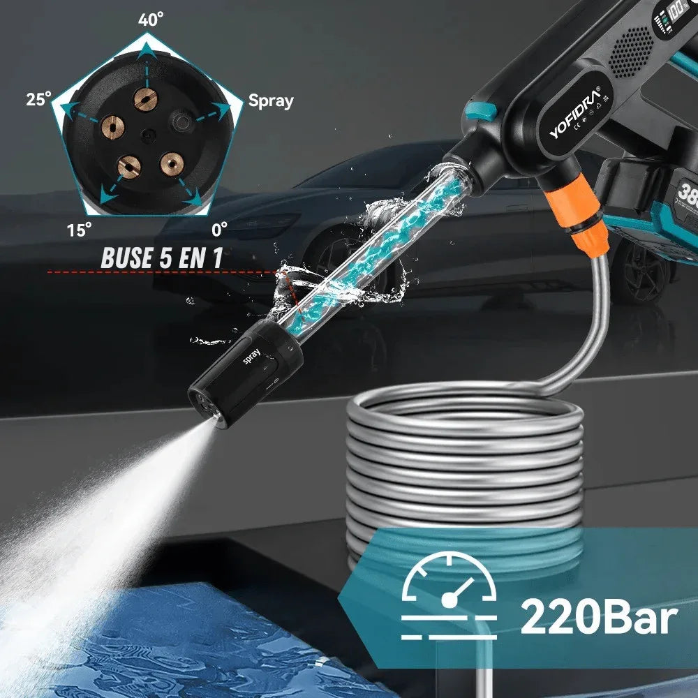 Nettoyeur haute pression sans fil puissant – 220 Bars 5 en 1 | PowerJet® - Rondor