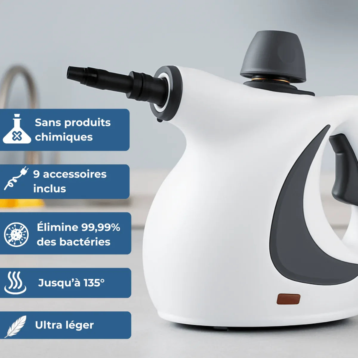 Nettoyeur Vapeur Portable A80 PRO™ – Nettoyage Puissant et Écologique - Rondor