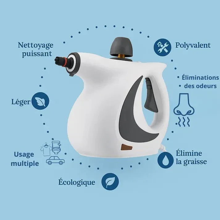 Nettoyeur Vapeur Portable A80 PRO™ – Nettoyage Puissant et Écologique - Rondor