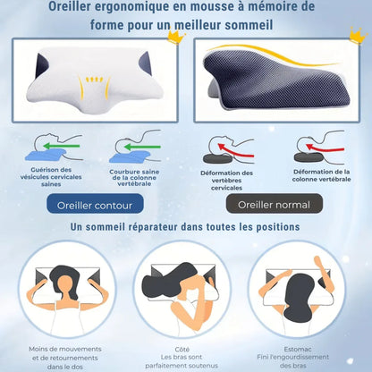 Oreiller cervical ergonomique anti - ronflement à mémoire de forme - Rondor