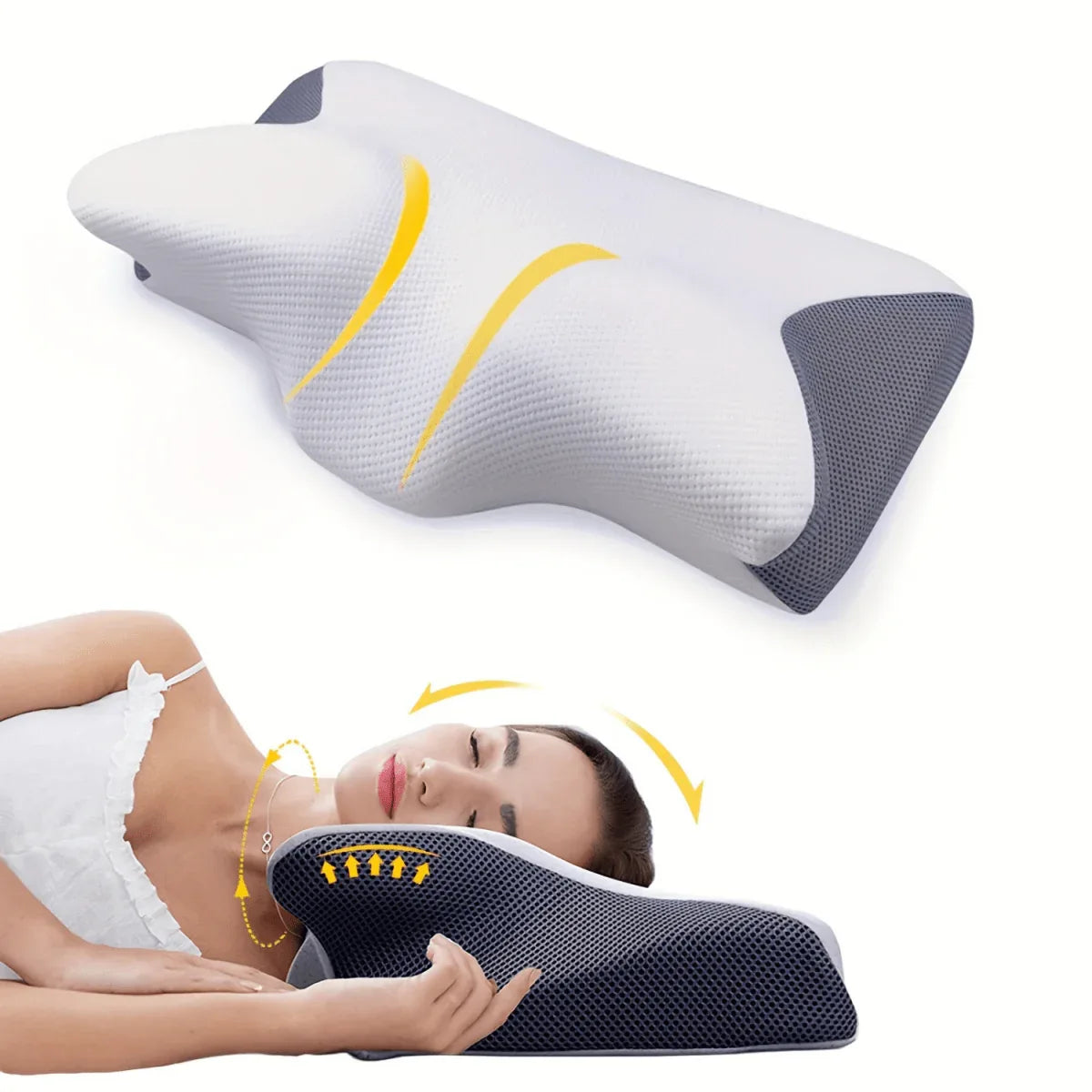 Oreiller cervical ergonomique anti - ronflement à mémoire de forme - Rondor