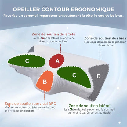 Oreiller cervical ergonomique anti - ronflement à mémoire de forme - Rondor