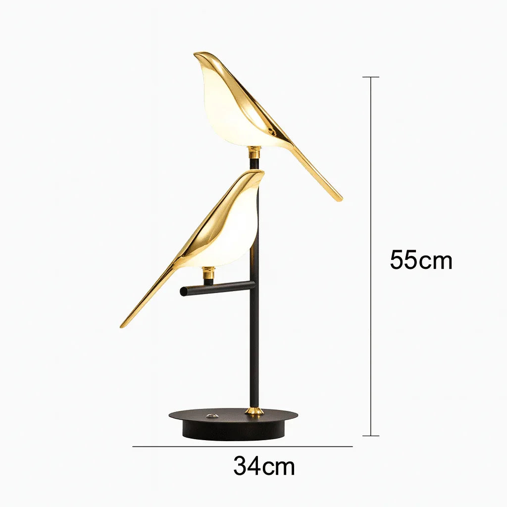Orniluce™ – Lampe de Table Design LED Oiseau Doré à 3 Couleurs | RONDOR - Rondor