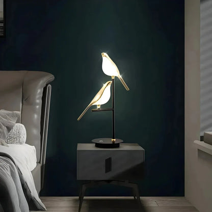 Orniluce™ – Lampe de Table Design LED Oiseau Doré à 3 Couleurs | RONDOR - Rondor