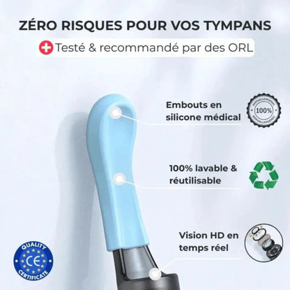 Otoscope - Nettoyeur d'oreille avec caméra intéfrée - Rondor