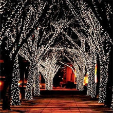 Outdoor Solar String Lights with 100 LED Fairy Garden Landscape Lighting with Adjustable Panel