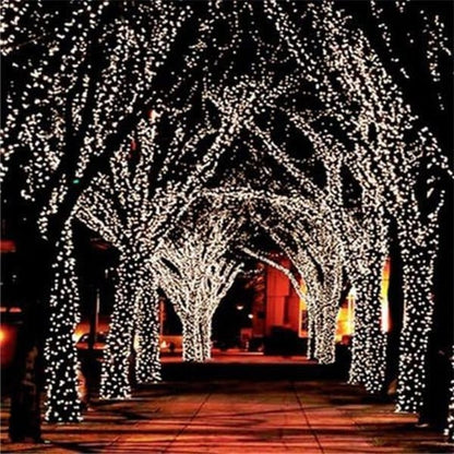 Outdoor Solar String Lights with 100 LED Fairy Garden Landscape Lighting with Adjustable Panel
