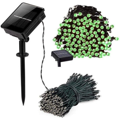 Outdoor Solar String Lights with 100 LED Fairy Garden Landscape Lighting with Adjustable Panel