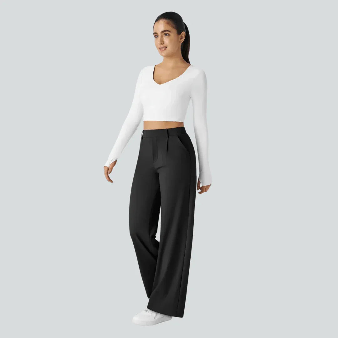 Pantalon taille haute fluide femme | RONDOR - Rondor