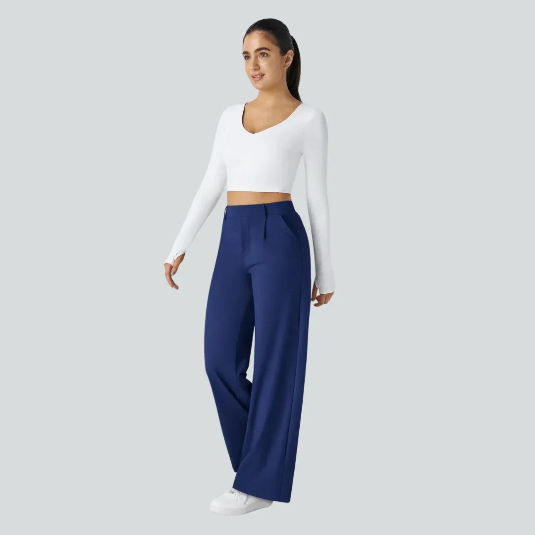 Pantalon taille haute fluide femme | RONDOR - Rondor