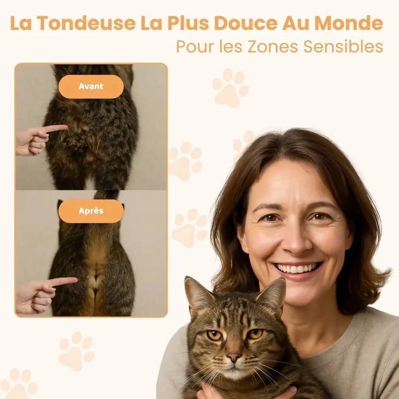 PawClip Pro™ – Tondeuse de précision silencieuse pour chiens et chats - Rondor