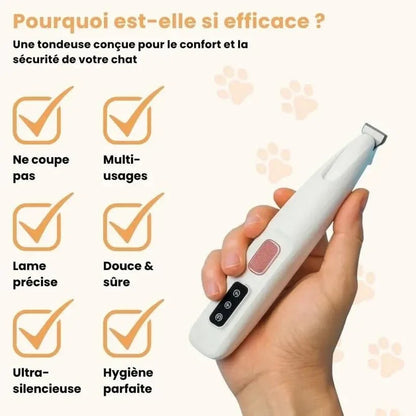 PawClip Pro™ – Tondeuse de précision silencieuse pour chiens et chats - Rondor