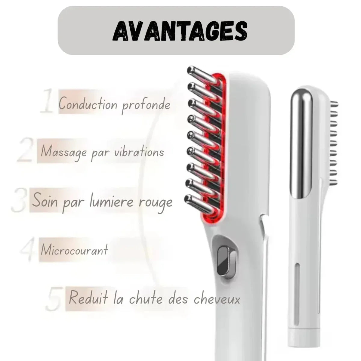 PEIGNE THÉRAPEUTIQUE CAPILLAIRE PHOTOCONDUCTEUR RÉVOLUTIONNAIRE - Rondor