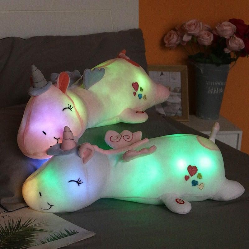 Peluche Licorne Lumineuse – Un Ami Câlin avec une Lueur Arc - en - Ciel Magique à LED - Rondor