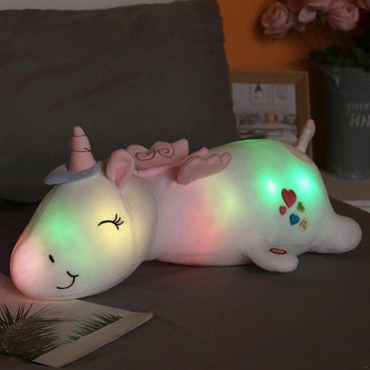 Peluche Licorne Lumineuse – Un Ami Câlin avec une Lueur Arc - en - Ciel Magique à LED - Rondor