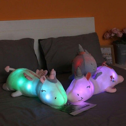 Peluche Licorne Lumineuse – Un Ami Câlin avec une Lueur Arc - en - Ciel Magique à LED - Rondor