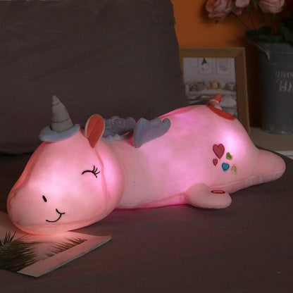 Peluche Licorne Lumineuse – Un Ami Câlin avec une Lueur Arc - en - Ciel Magique à LED - Rondor