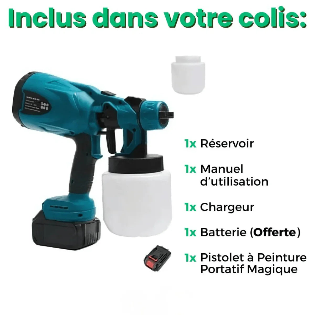 Pistolet Peinture Electrique Sans Fil - Projets Rapides et Efficace - Rondor
