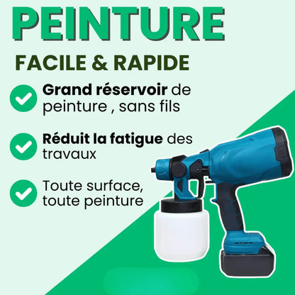 Pistolet Peinture Electrique Sans Fil - Projets Rapides et Efficace - Rondor