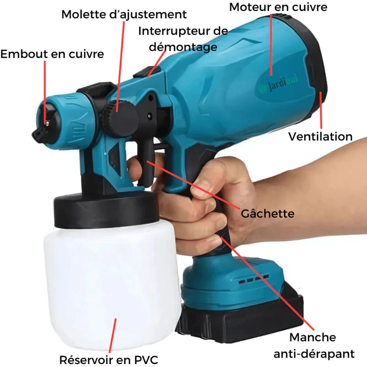 Pistolet Peinture Electrique Sans Fil - Projets Rapides et Efficace - Rondor