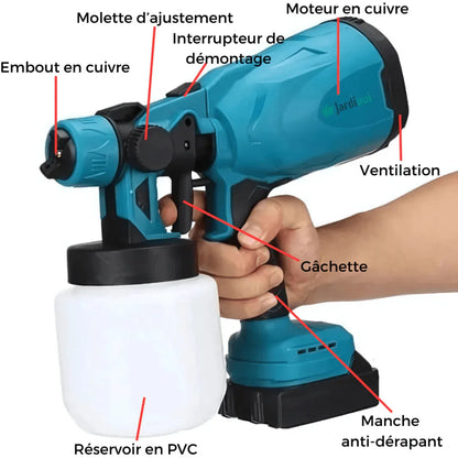 Pistolet Peinture Electrique Sans Fil - Projets Rapides et Efficace - Rondor