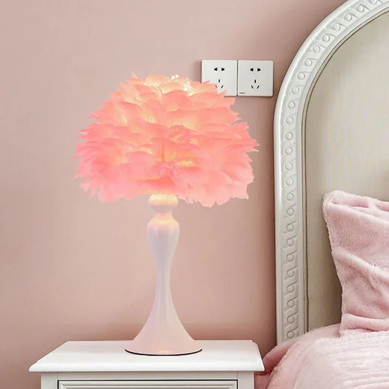 PlumaLuxe™ – Lampe de Table à Plumes Élégante Style Nordique Moderne | RONDOR - Rondor