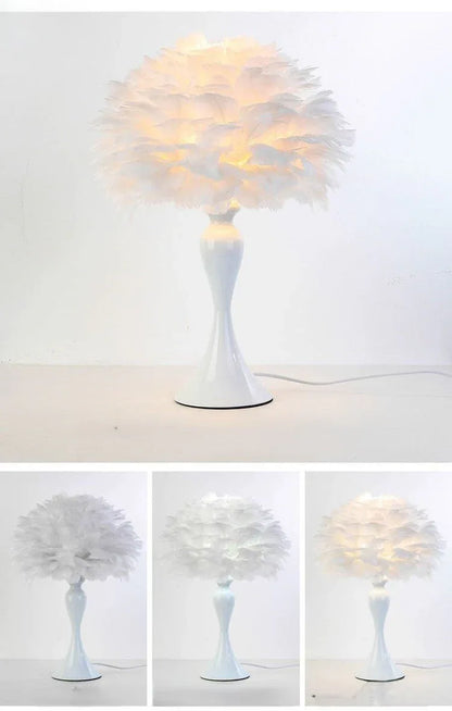 PlumaLuxe™ – Lampe de Table à Plumes Élégante Style Nordique Moderne | RONDOR - Rondor