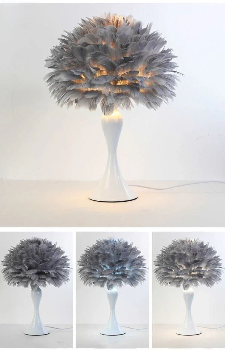 PlumaLuxe™ – Lampe de Table à Plumes Élégante Style Nordique Moderne | RONDOR - Rondor