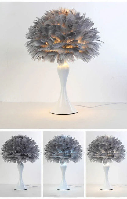 PlumaLuxe™ – Lampe de Table à Plumes Élégante Style Nordique Moderne | RONDOR - Rondor