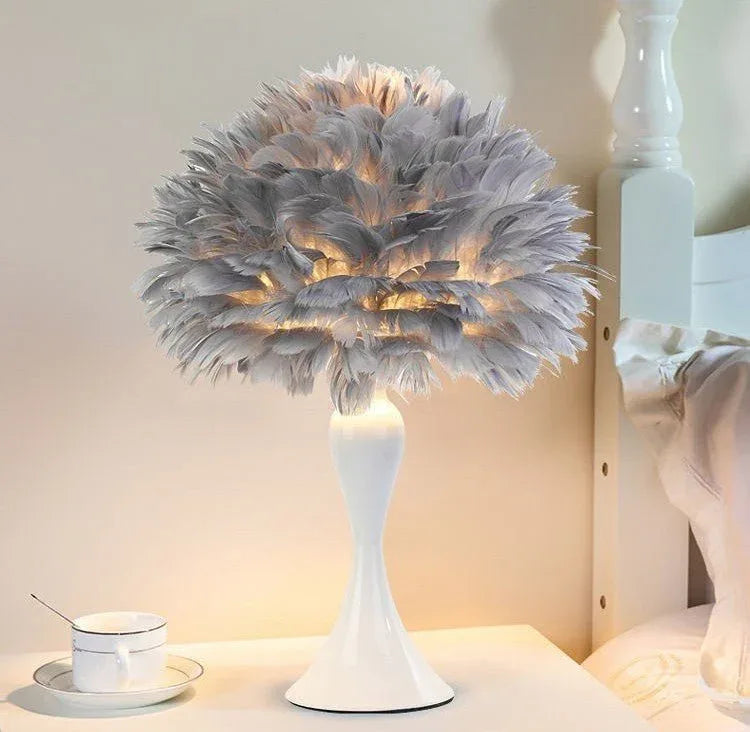 PlumaLuxe™ – Lampe de Table à Plumes Élégante Style Nordique Moderne | RONDOR - Rondor