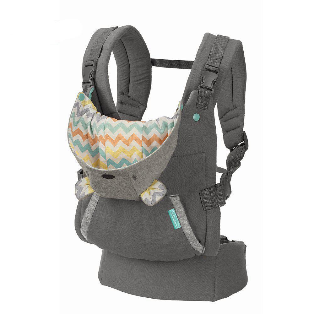 Porte - bébé randonnée gris à capuche en coton - Rondor