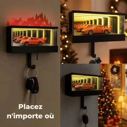 Porte - Clés Garage Infini - Effet Tunnel Lumineux LED, Arrêt Automatique, Cadeau Voiture - Rondor