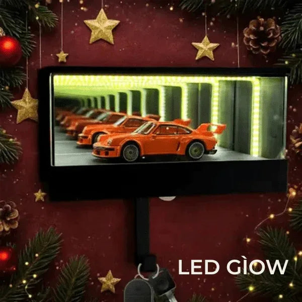 Porte - Clés Garage Infini - Effet Tunnel Lumineux LED, Arrêt Automatique, Cadeau Voiture - Rondor