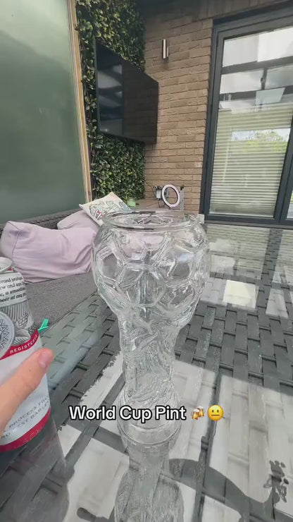 2026 World Cup Football Trophy Beer Glass – Soccer Fan Gift | Match Day Beer Mug | Unique Football Drinkware Gift for Him | Sports Bar Decor