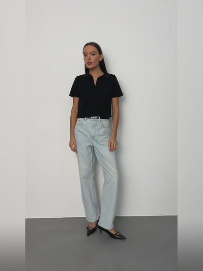 Polo Noir Femme
