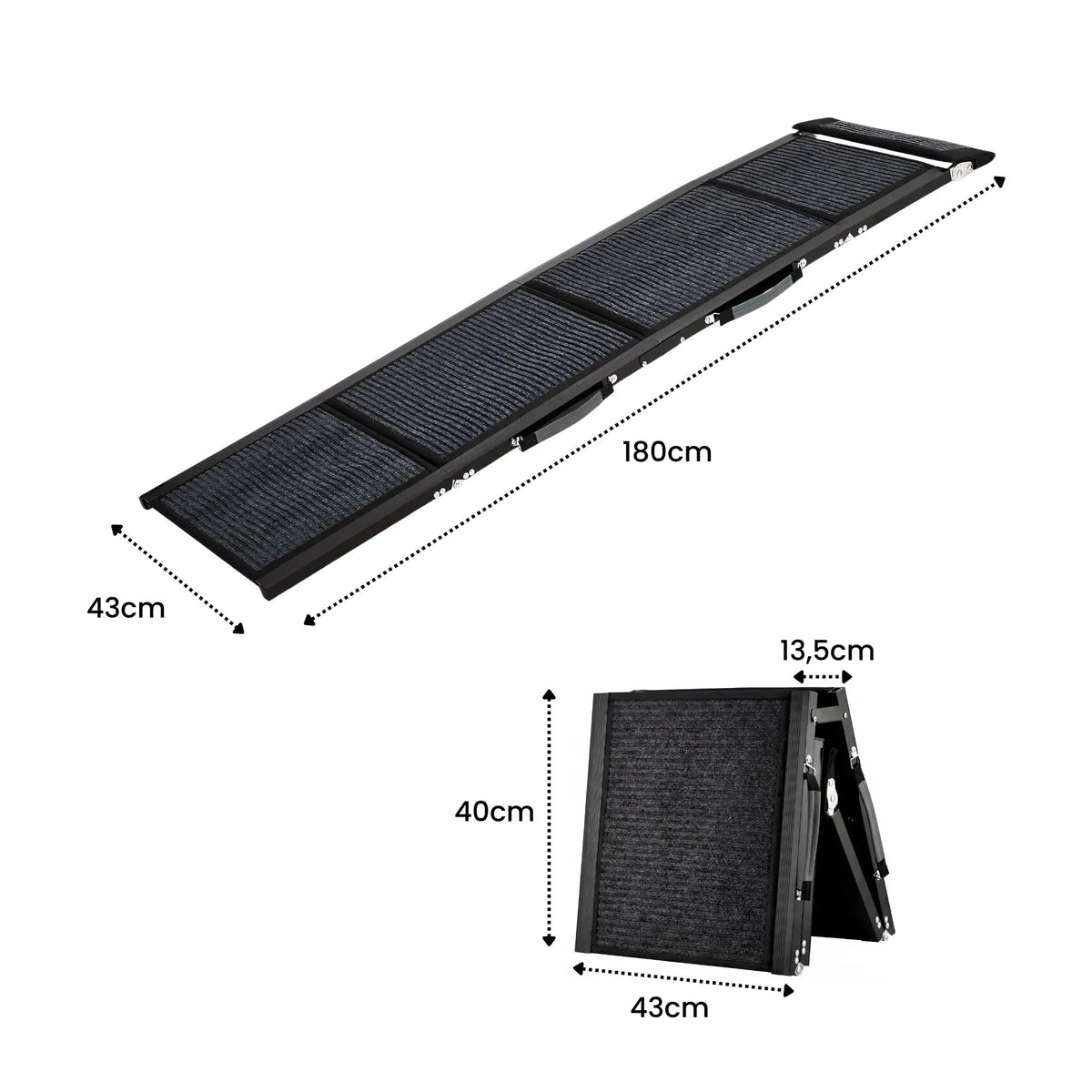 Rampe d'Accès Chien Voiture Premium en Aluminium - Pliable & Supporte 115kg (Anti-Arthrose)