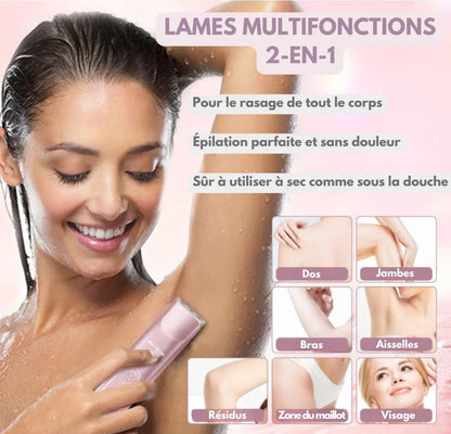 Rasoir électrique pour corps et visage 2 - en - 1 – Peau lisse sans irritation - Rondor